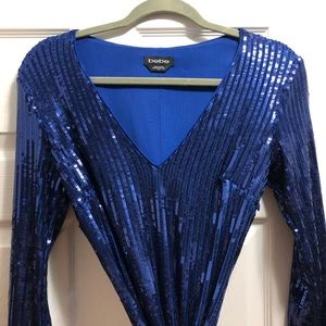 Bebe blue sequence dress
